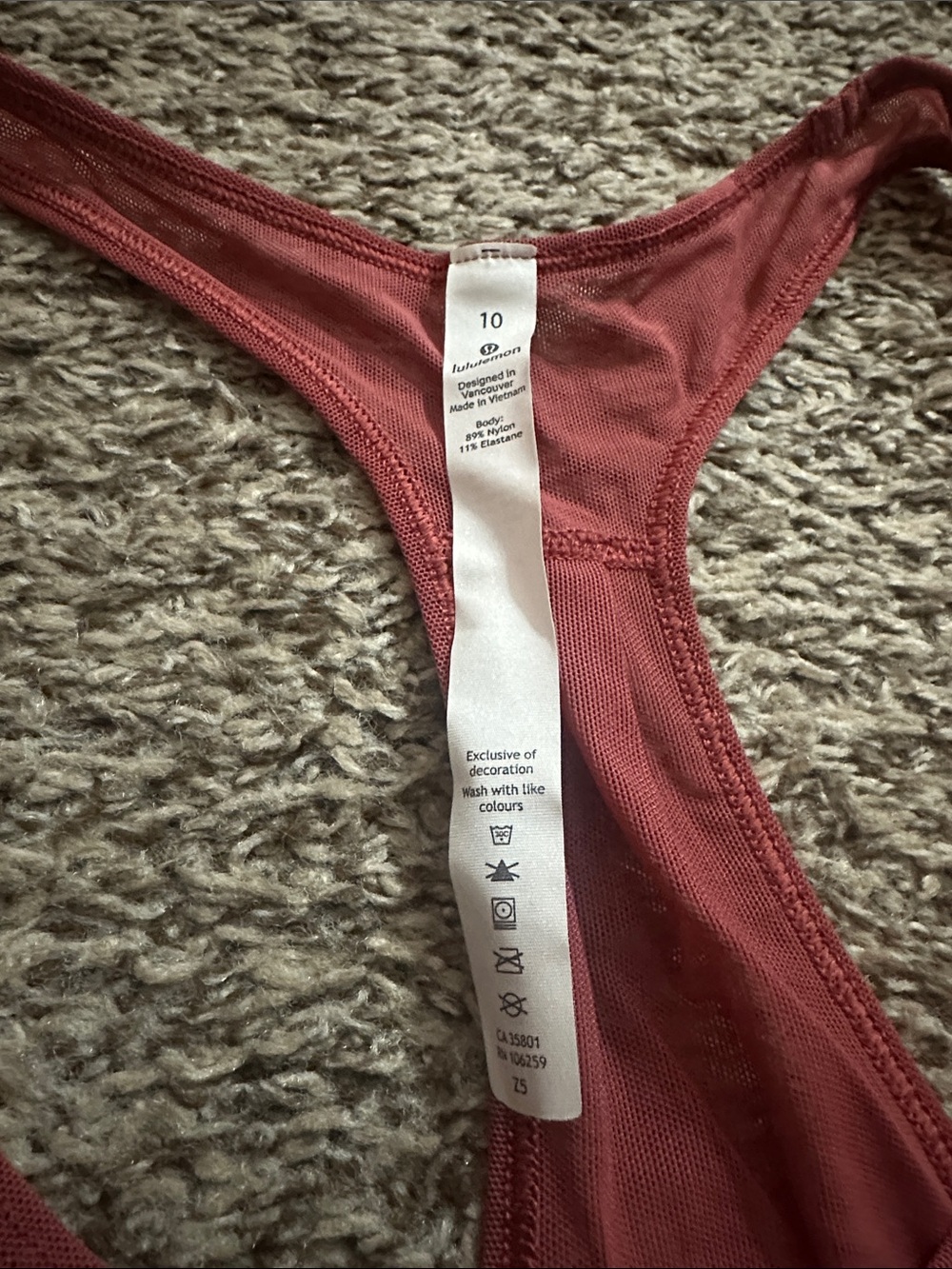 lululemon athletica Rust Rust Racerback Tank - Picture 2 of 3